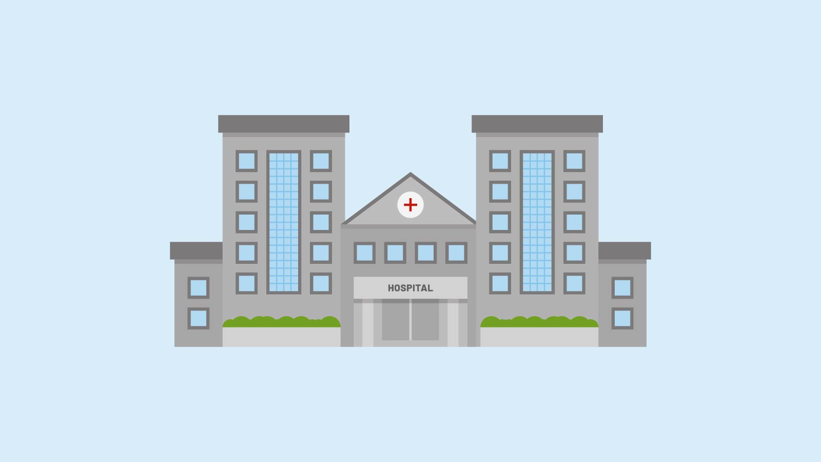Eleanor Healthcare bespoke logistics animation illustration of a hospital. 